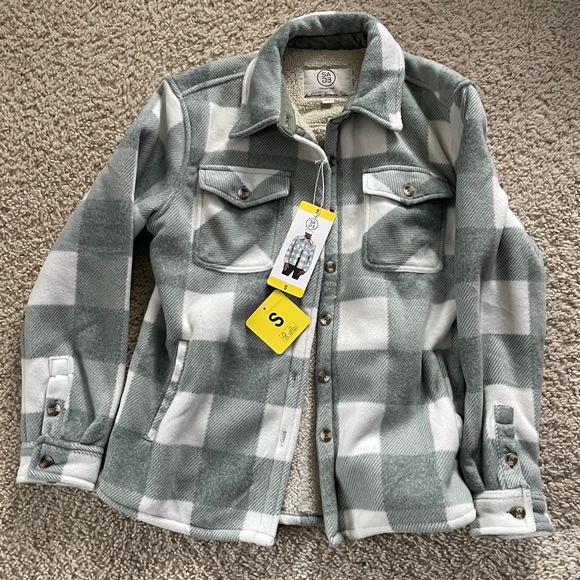 Sage collective lined green plaid shacket - Picture 1 of 2